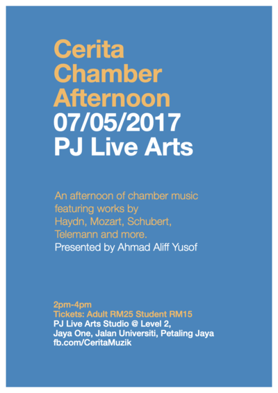 Cerita Chamber Afternoon, May 2017 Cerita Chamber Afternoon poster